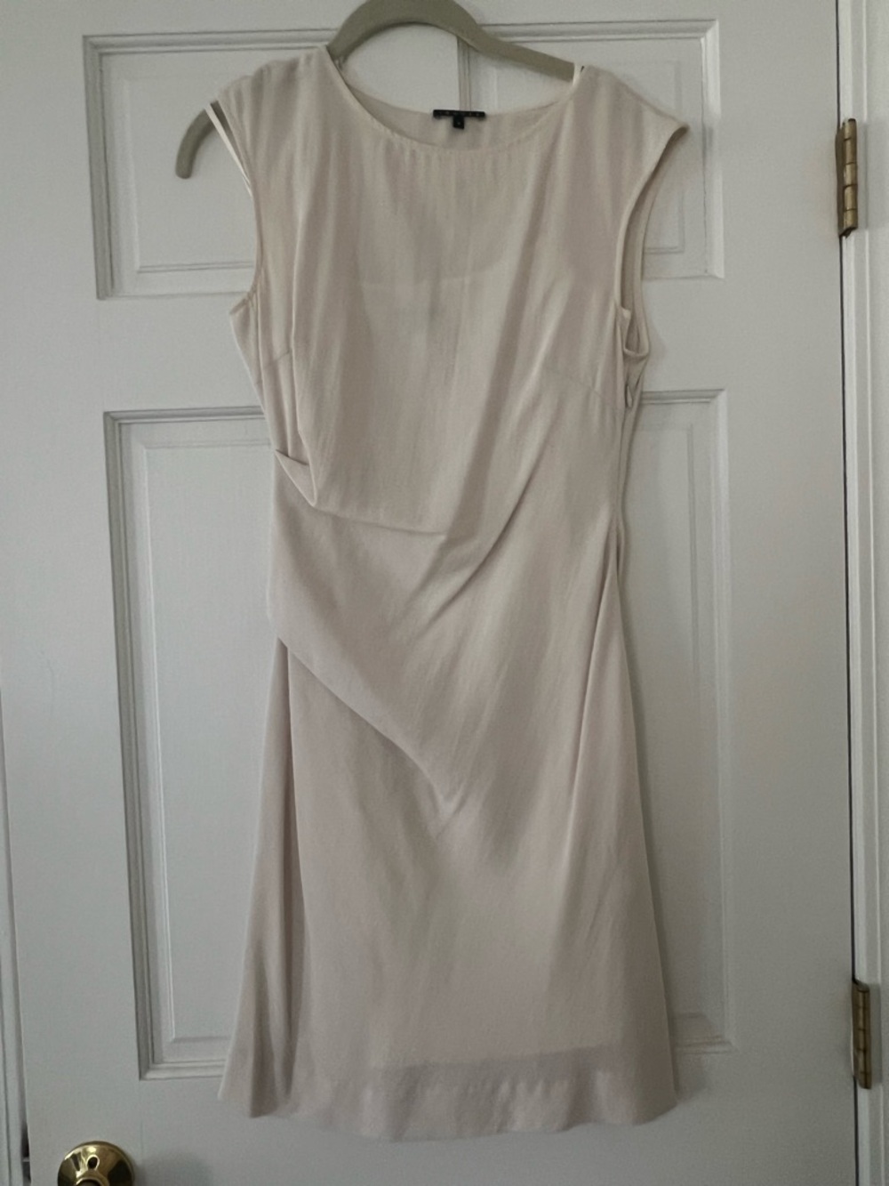 Theory Cream Cap-Sleeve Midi Dress